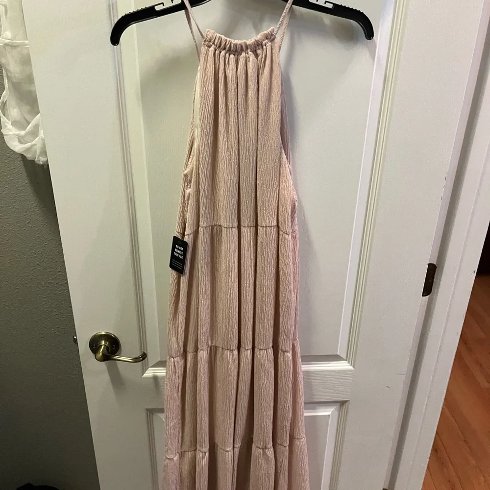 Express medium dress blush pink midi length tiered dress.NWTs - Picture 4 of 11